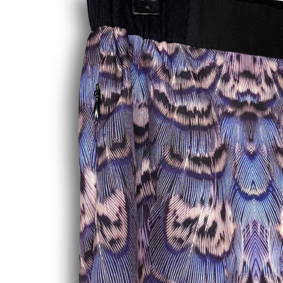 Tibi Ibis Print Jogger Pants Easy Track Pant Purple Feather Joggers Size XS - Picture 8 of 11